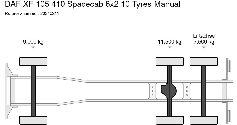 Тросовый мультилифт DAF XF 105 410 Spacecab 6x2 10 Tyres Manual: фото 6
