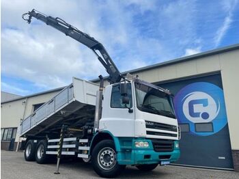 Самосвал DAF CF 75.250 6x2 Lift-axle - Euro 3 - 3 seiten kipper - 3-way kipper - 3 zijdige kipper + HIAB 144ES-2 DUO autolaadkraan - Grua - K