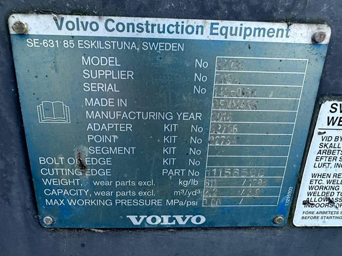 Ковш для погрузчика для Строительной техники Volvo Dichte bak Systeem 2500mm Breed: фото 5