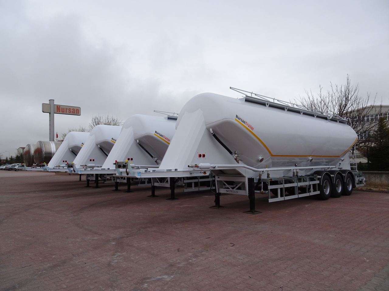 Новый Полуприцеп цистерна для сыпучих грузов для транспортировки цемента NURSAN Steel W Type Silo: фото 11