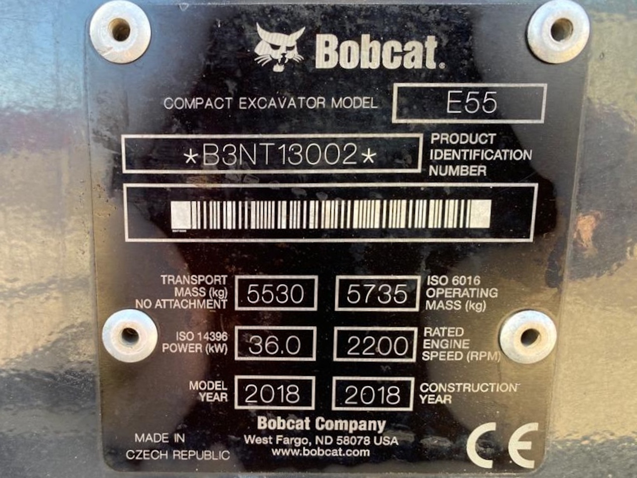 BOBCAT E55 лизинг BOBCAT E55: фото 13