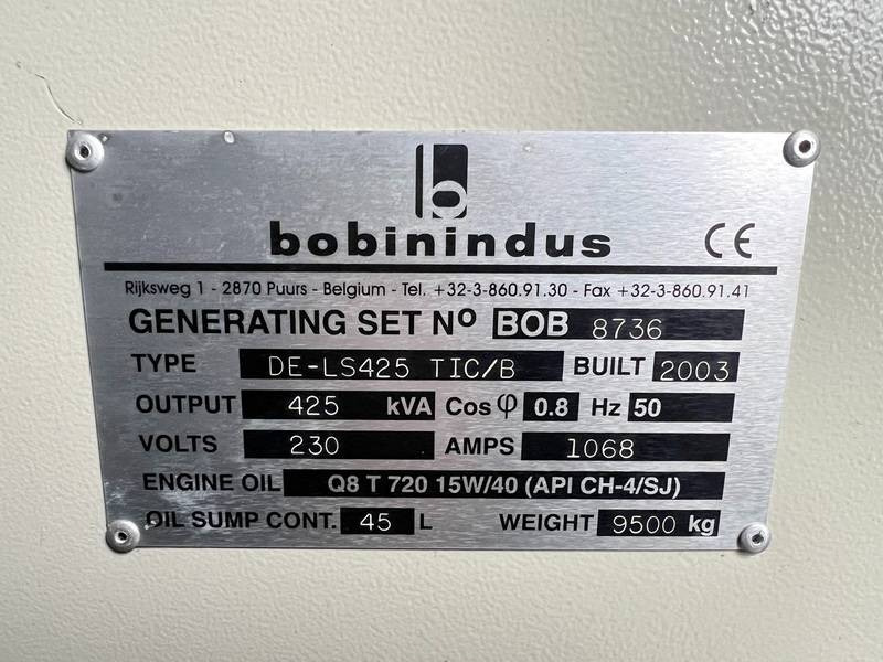 Электрогенератор Bobinindus DE-LS425 TC/B Excellent Condition / Low Hours / CE: фото 7
