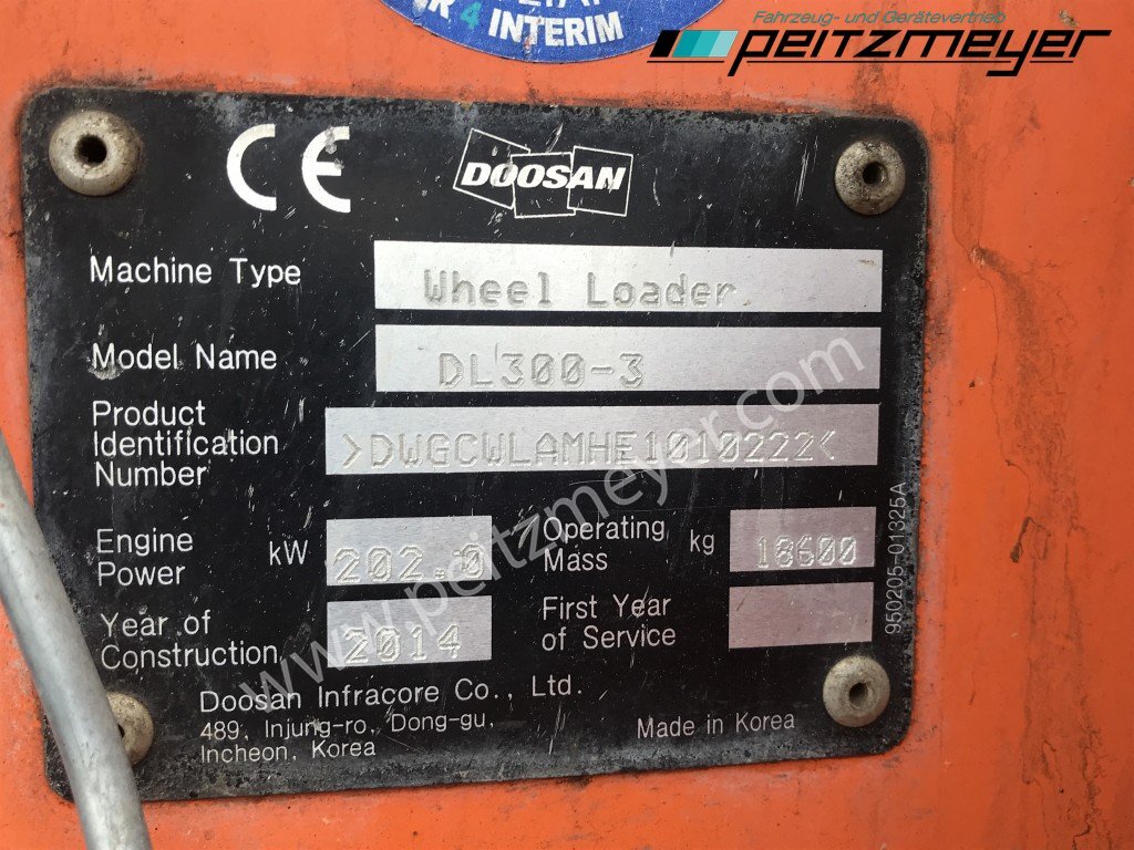 Колёсный погрузчик Doosan Radlader DL 300-3: фото 11