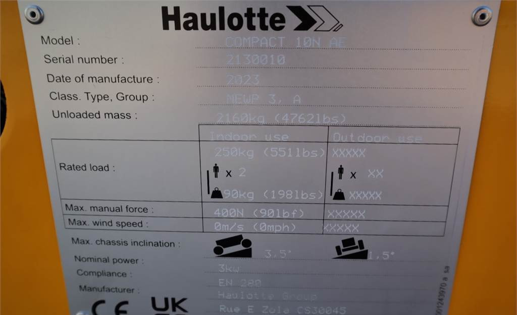 Ножничный подъемник Haulotte COMPACT 10N Valid inspection, *Guarantee! 10m Wor: фото 14