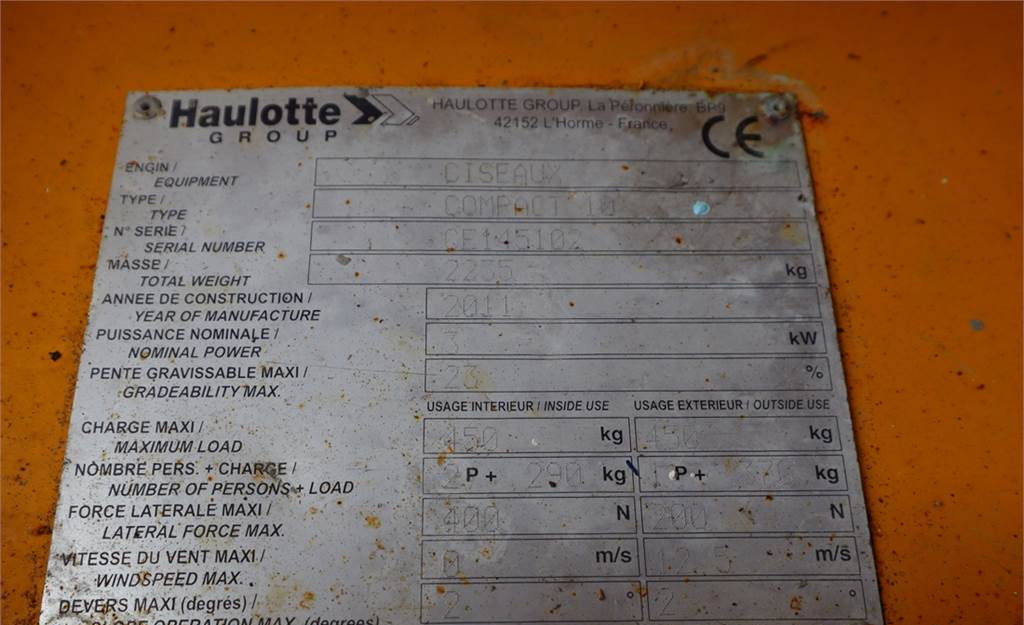 Ножничный подъемник Haulotte COMPACT 10 Electric, 10m Working Height, 450kg Cap: фото 7