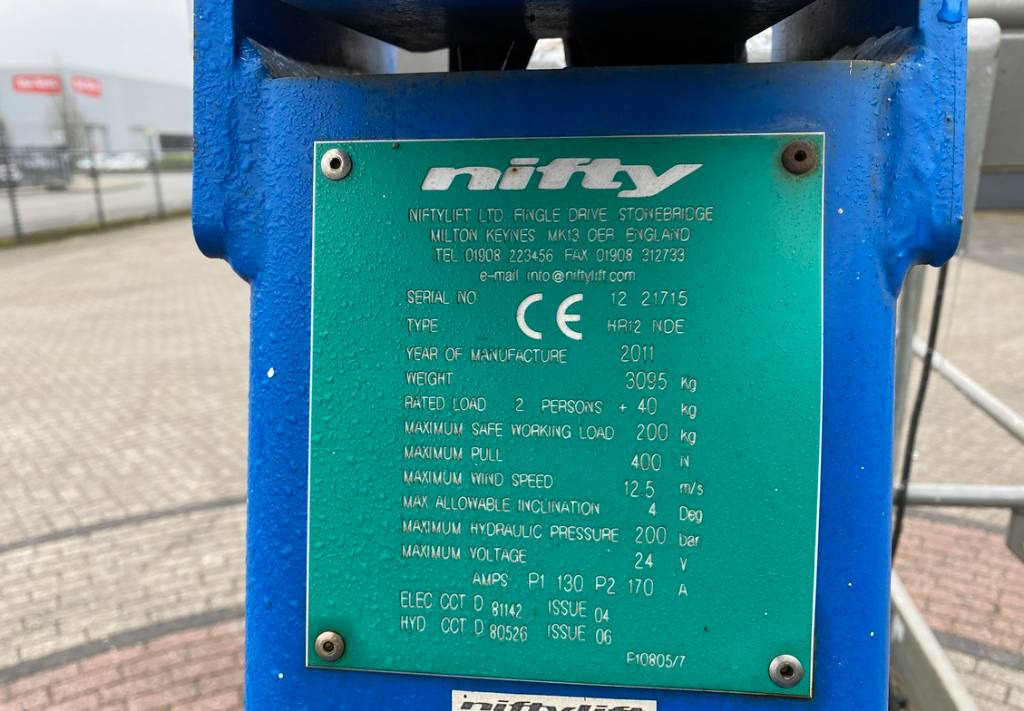 Коленчатый подъемник Niftylift HR12NDE Articulated Bi-Fuel Boom Work Lift 1220cm: фото 10