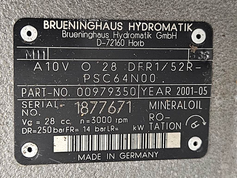Новый Гидравлика для Строительной техники Brueninghaus Hydromatik A10VO28DFR1/52R-Load sensing pump: фото 8