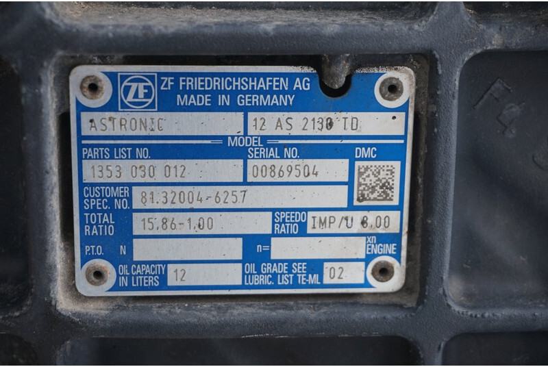Коробка передач для Грузовиков ZF 12AS2130DD TGS: фото 5