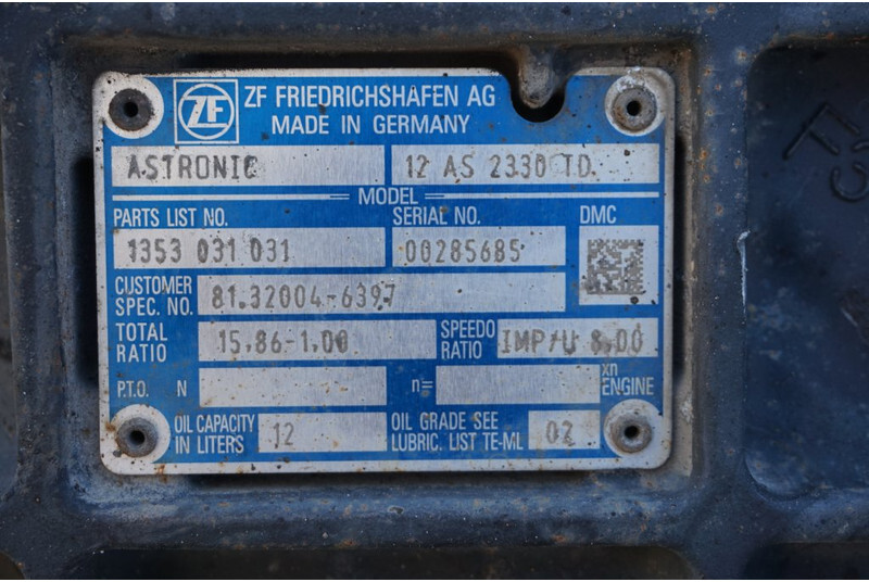 Коробка передач для Грузовиков ZF 12AS2330DD TGX: фото 5