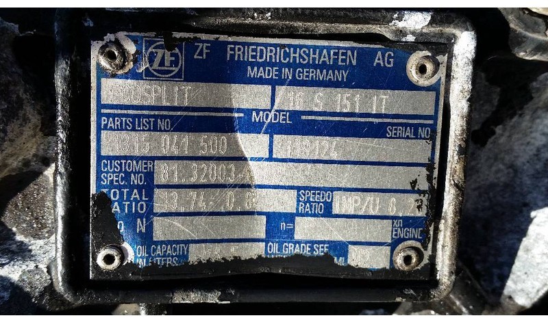 Коробка передач для Грузовиков ZF ecosplit 16S151IT: фото 3