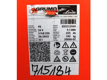 Аккумулятор GRUMA 24 Volt 3 PzB 225 Ah: фото 5