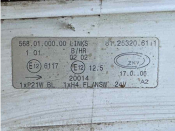 Свет/ Освещение для Грузовиков MAN LAMP 81.25320-6111: фото 3