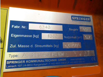 Разбрасыватель песка/ Соли SPRINGER AS 280/Unimog U400 U500/4m³ Feuchtsalzstreuer/Salzstreuer/Streuer: фото 5