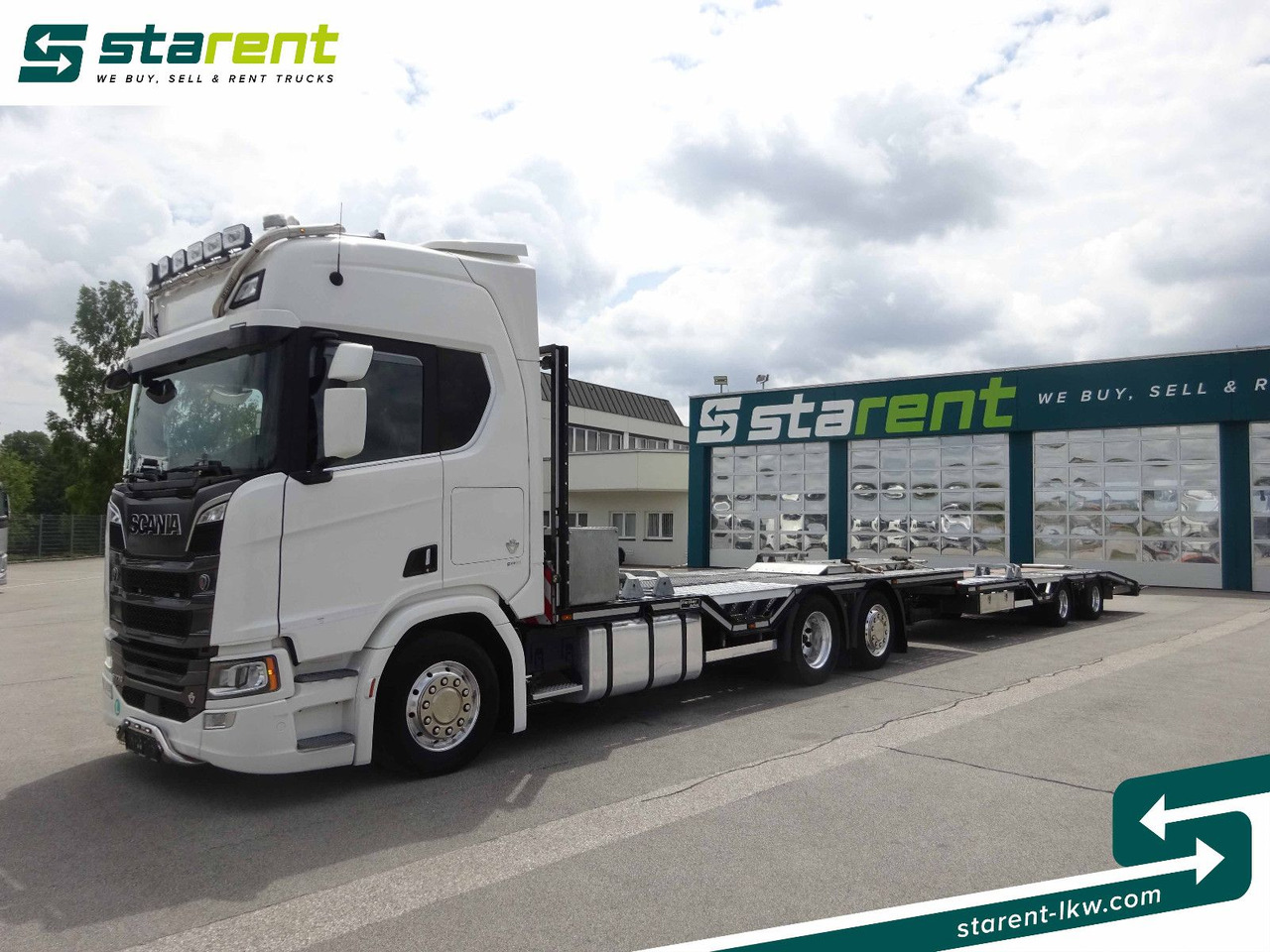 Scania R770 V8 Fahrzeugtransporter + Ziegler Anhänger - Грузовик бортовой/ Платформа: фото 1 Scania R770 V8 Fahrzeugtransporter + Ziegler Anhänger - Грузовик бортовой/ Платформа: фото 1