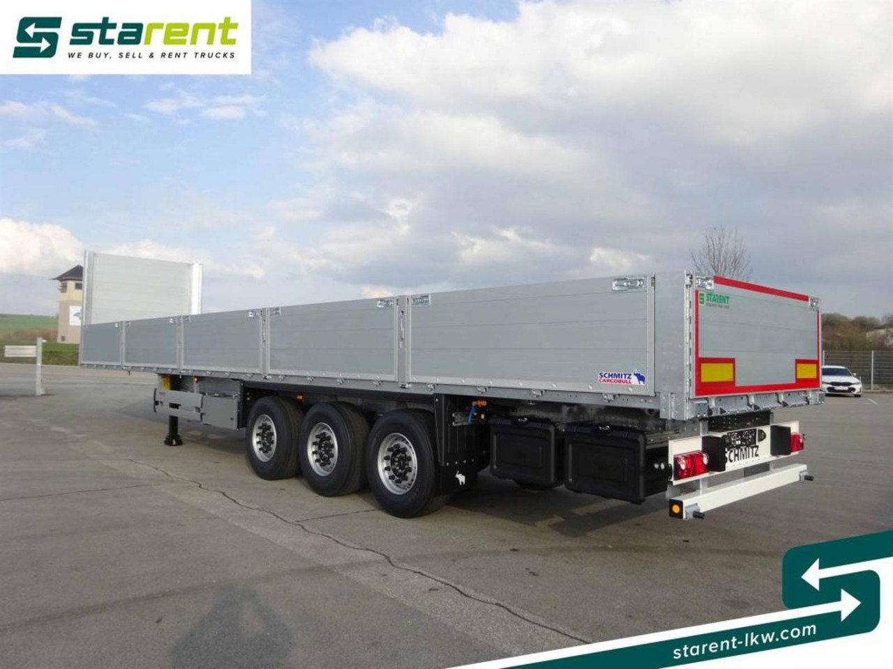 Новый Полуприцеп бортовой/ Платформа Schmitz Baustofftrailer Liftachse Rungen 80cm Bordwände: фото 7