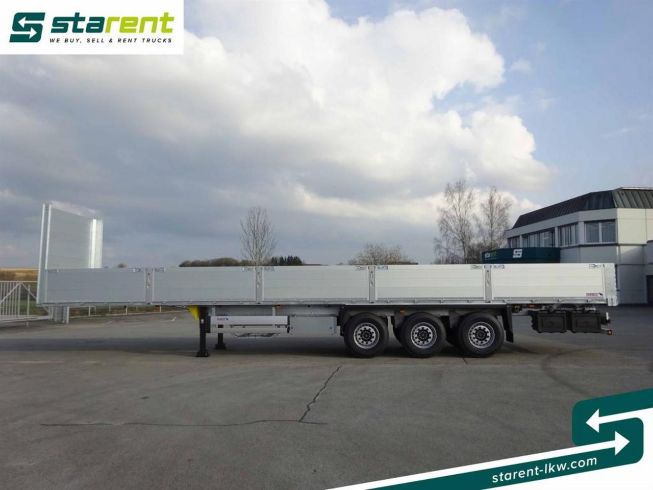 Новый Полуприцеп бортовой/ Платформа Schmitz Baustofftrailer Liftachse Rungen 80cm Bordwände: фото 8