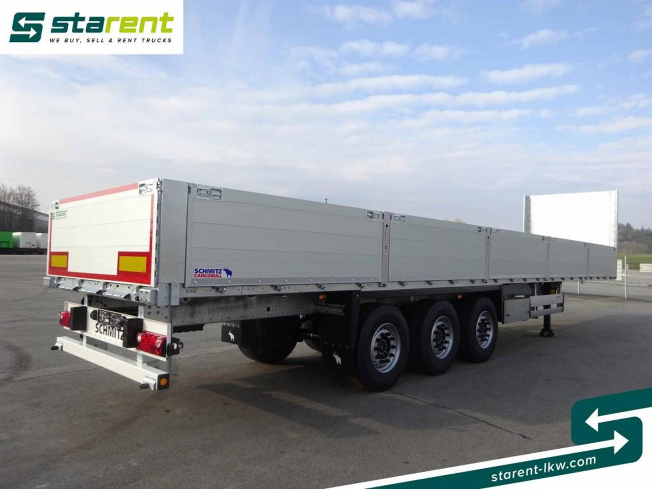 Новый Полуприцеп бортовой/ Платформа Schmitz Baustofftrailer Liftachse Rungen 80cm Bordwände: фото 5