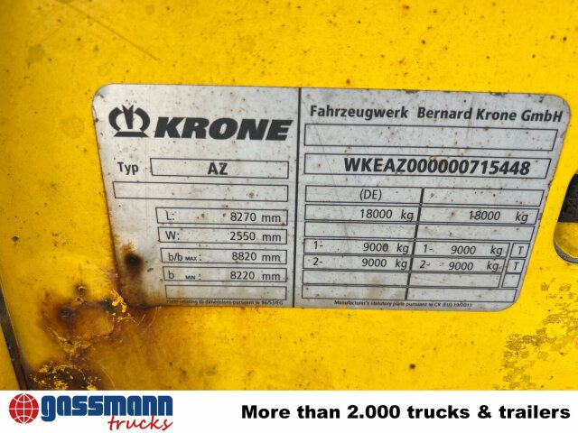 Krone AZP 18 - Прицеп бортовой/ Платформа: фото 5 Krone AZP 18 - Прицеп бортовой/ Платформа: фото 5