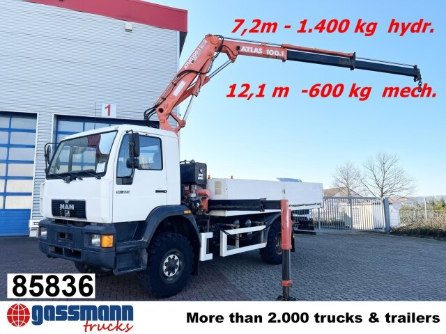 MAN 14.224 LAC 4x4 BB mit Kran Atlas 100.1 - Грузовик бортовой/ Платформа, Автоманипулятор: фото 1 MAN 14.224 LAC 4x4 BB mit Kran Atlas 100.1 - Грузовик бортовой/ Платформа, Автоманипулятор: фото 1