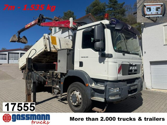 MAN TGM 18.340 4x4 BB mit Penz Kran 11.83 SH, Funk - Самосвал, Автоманипулятор: фото 1 MAN TGM 18.340 4x4 BB mit Penz Kran 11.83 SH, Funk - Самосвал, Автоманипулятор: фото 1