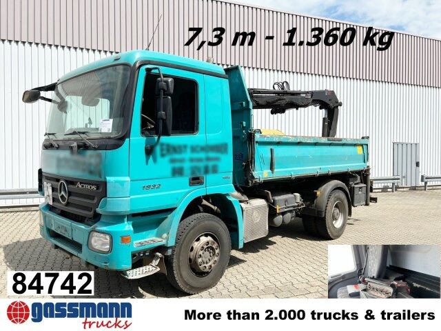 Mercedes-Benz Actros 1832 K 4x2 mit Heckkran Hiab XS 099ES-2 - Самосвал, Автоманипулятор: фото 1 Mercedes-Benz Actros 1832 K 4x2 mit Heckkran Hiab XS 099ES-2 - Самосвал, Автоманипулятор: фото 1