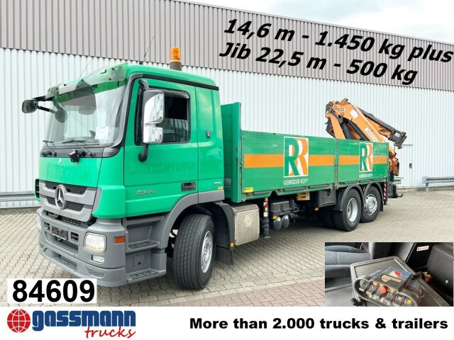 Mercedes-Benz Actros 2544 L 6x2, Retarder, Lenkachse, Heckkran - Грузовик бортовой/ Платформа, Автоманипулятор: фото 1 Mercedes-Benz Actros 2544 L 6x2, Retarder, Lenkachse, Heckkran - Грузовик бортовой/ Платформа, Автоманипулятор: фото 1