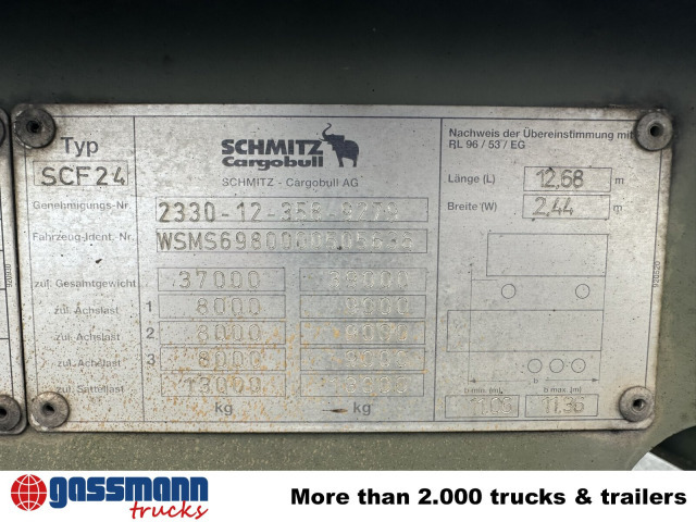 Полуприцеп-контейнеровоз/ Сменный кузов Schmitz Cargobull SCF 24 Containerchassis, Nachlauflenkachse,: фото 13