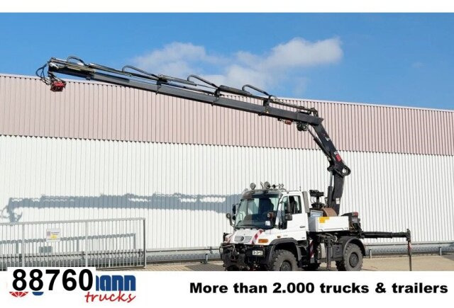 Unimog U400 4x4, Frontzapfwelle, Heckkran Hiab XS - Грузовик бортовой/ Платформа, Автоманипулятор: фото 1 Unimog U400 4x4, Frontzapfwelle, Heckkran Hiab XS - Грузовик бортовой/ Платформа, Автоманипулятор: фото 1