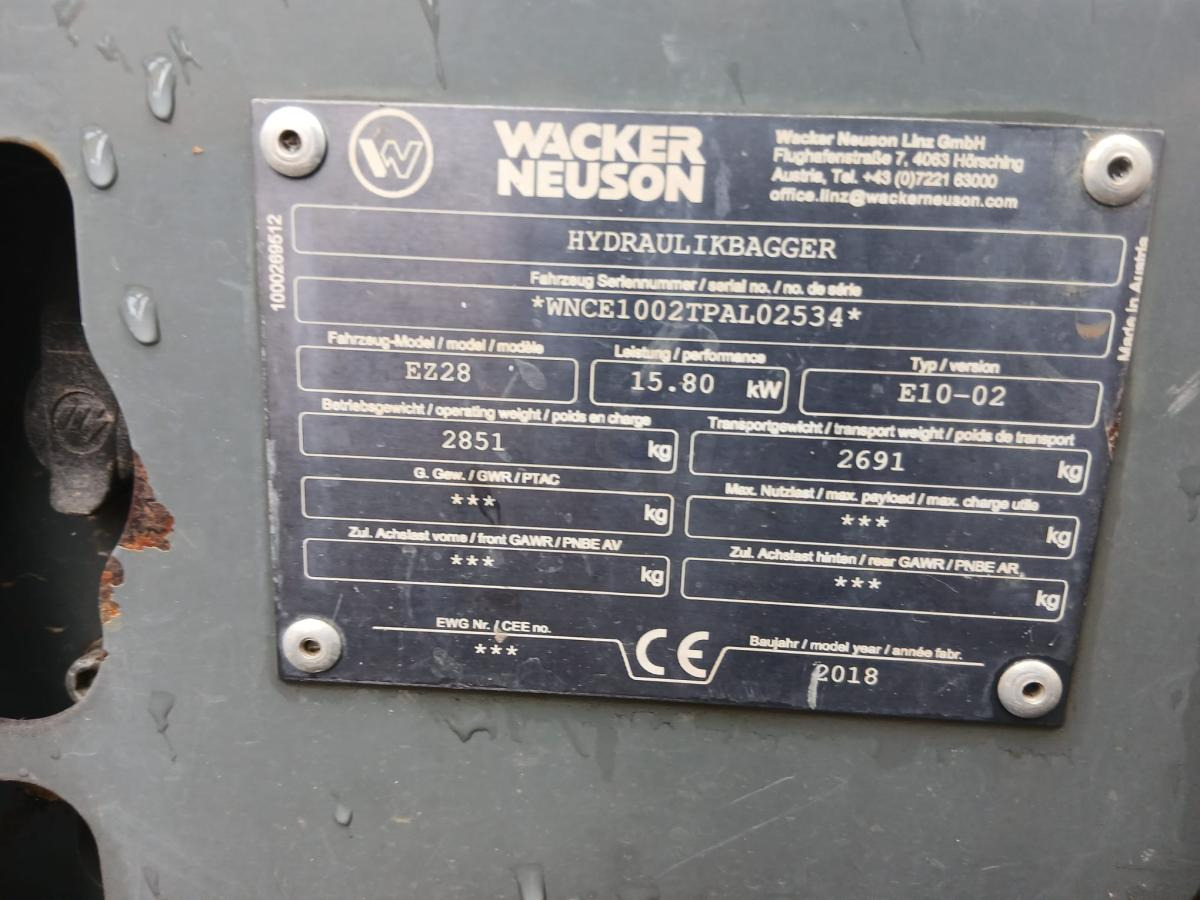 Мини-экскаватор Wacker EZ28: фото 11