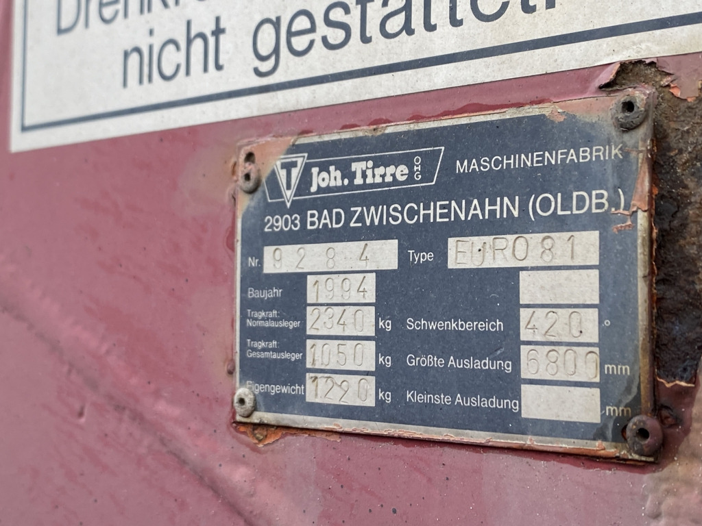 Грузовик бортовой/ Платформа, Автоманипулятор MAN 10.224 4x2 / Tirre Faltkran: фото 6