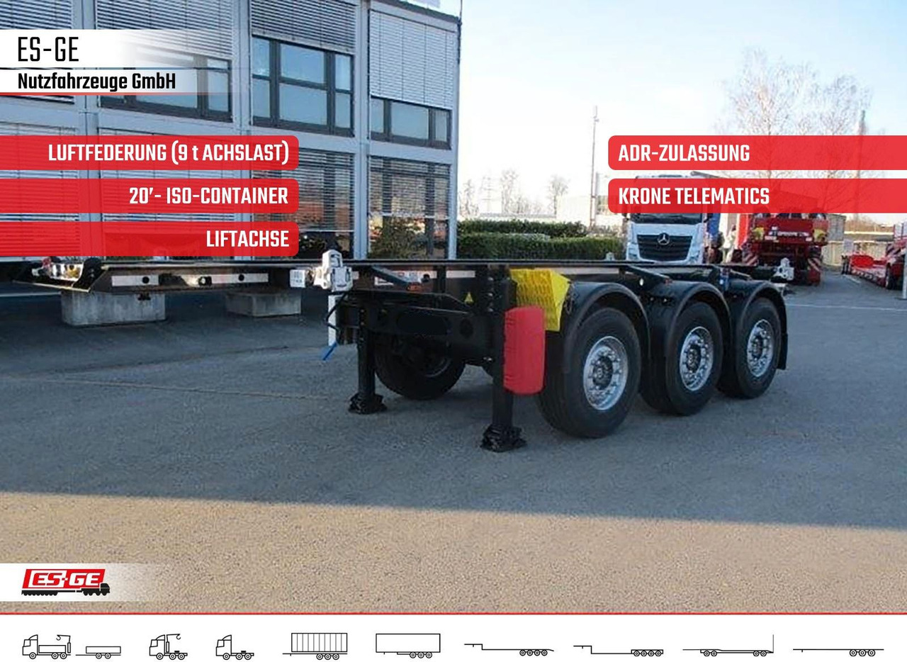 Krone 3-Achs-Containerchassis 20' - Полуприцеп-контейнеровоз/ Сменный кузов: фото 1 Krone 3-Achs-Containerchassis 20' - Полуприцеп-контейнеровоз/ Сменный кузов: фото 1