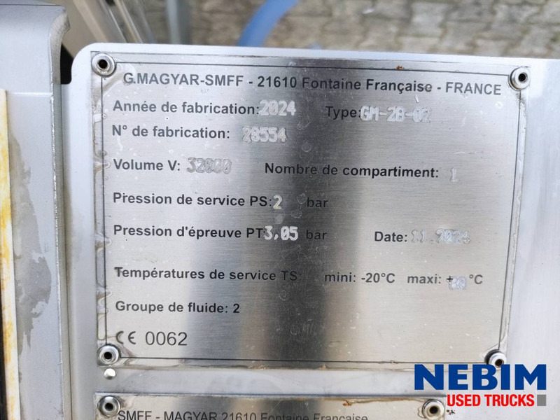 Новый Полуприцеп-цистерна Magyar GM-2B-02 - 32.000Ltr - FOOD - NEW / NIEUW / NEU: фото 9