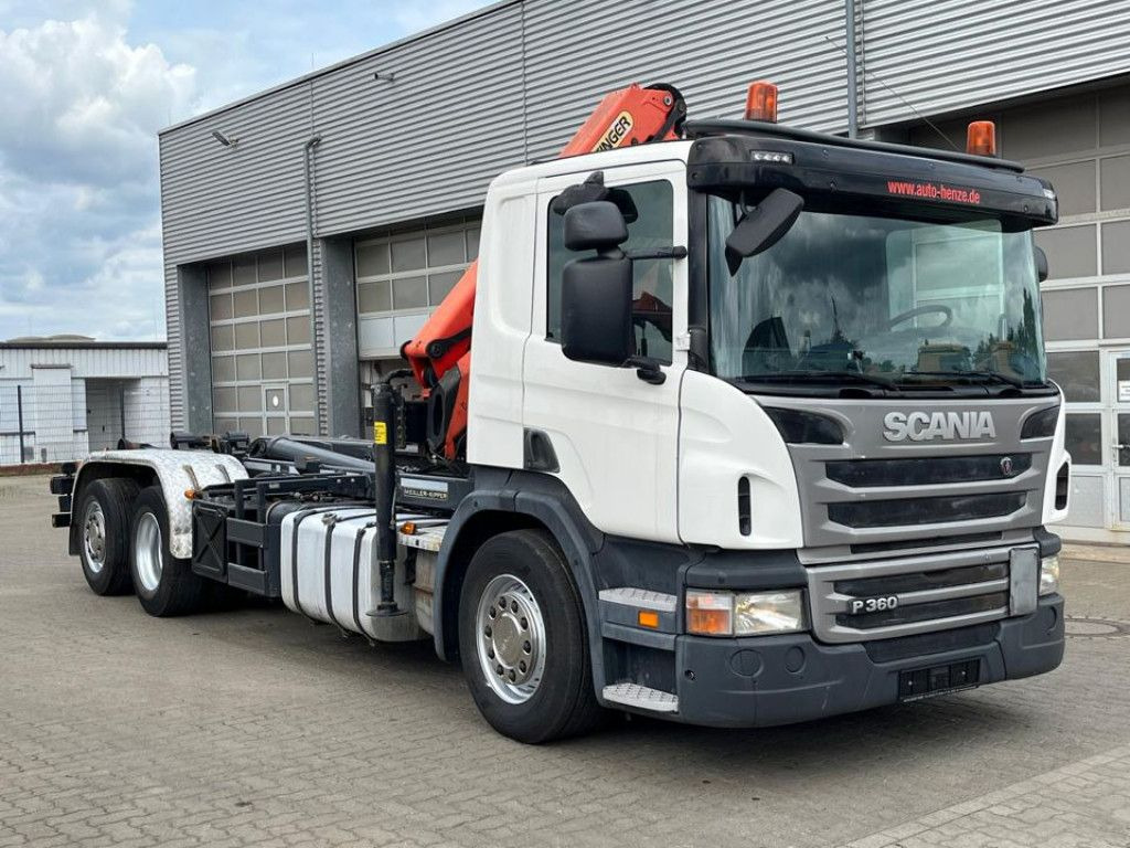 Scania P 360 6x2 Abrollkipper mit Kran Lift/Lenkachse Scania P 360 6x2 Abrollkipper mit Kran Lift/Lenkachse - Крюковой мультилифт, Автоманипулятор: фото 2 Scania P 360 6x2 Abrollkipper mit Kran Lift/Lenkachse Scania P 360 6x2 Abrollkipper mit Kran Lift/Lenkachse - Крюковой мультилифт, Автоманипулятор: фото 2