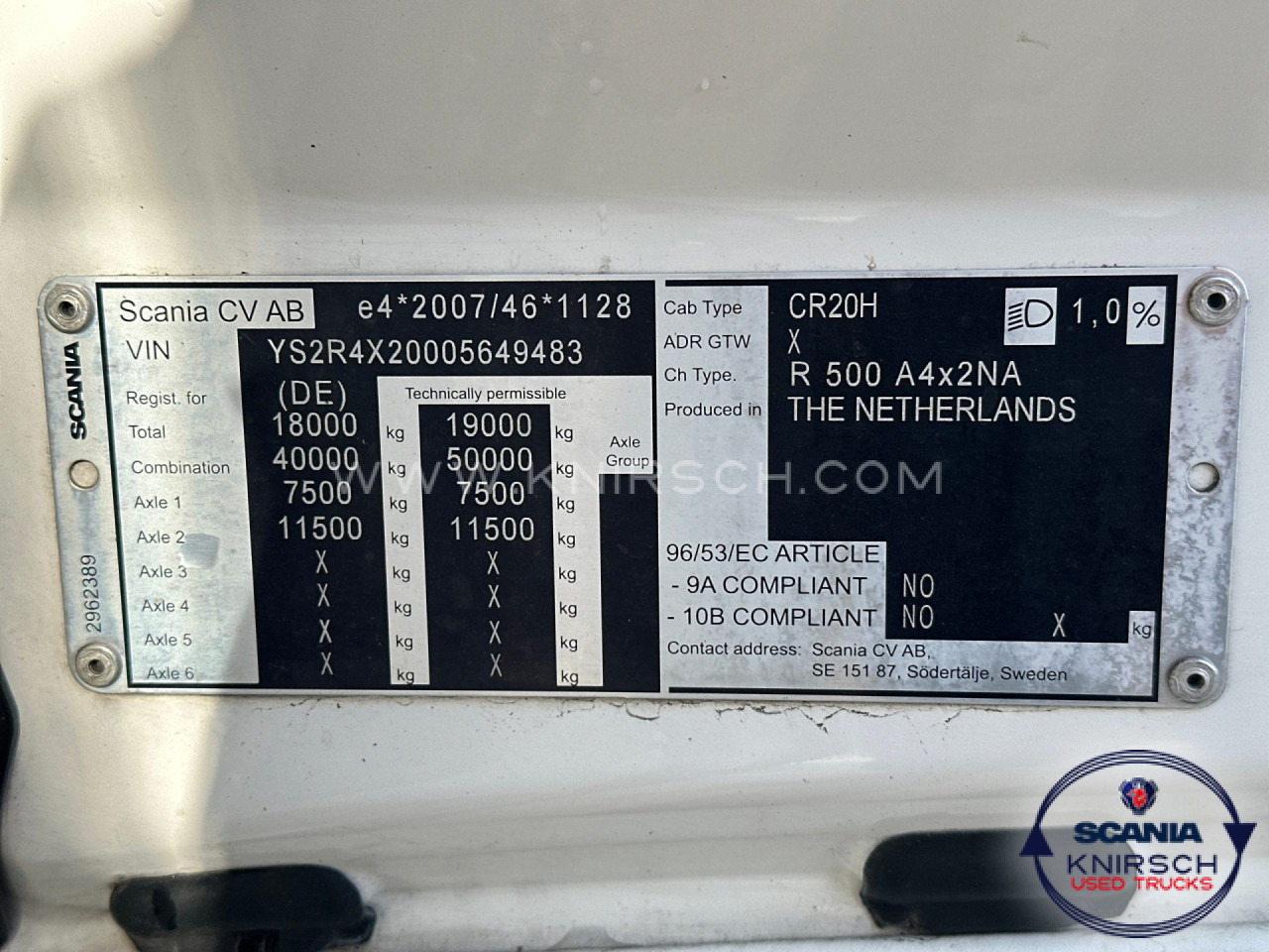 Тягач SCANIA R500A4x2NA / PTO / LED / Full-Spoiler: фото 12 Тягач SCANIA R500A4x2NA / PTO / LED / Full-Spoiler: фото 12