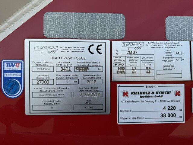 Feldbinder O.ME.P.S Silo Auflieger 27 m³ - Asche, Gülle - Полуприцеп цистерна для сыпучих грузов: фото 5 Feldbinder O.ME.P.S Silo Auflieger 27 m³ - Asche, Gülle - Полуприцеп цистерна для сыпучих грузов: фото 5