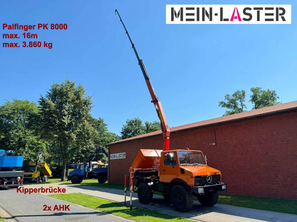 Автоманипулятор, Самосвал Unimog U 1250 PK 8000 Kran 16 m max. 3,8 t Zapfwelle: фото 1