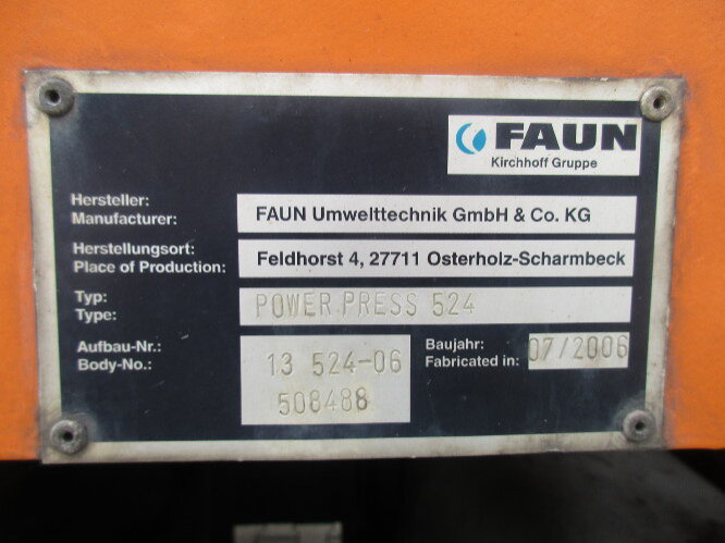 Мусоровоз для транспортировки мусора MAN TGA 26.350 6x2-2BL TGA 26.350/400 6x2-2BL FAUN POWER PRESS 524, OHNE MOTOR!: фото 14 Мусоровоз для транспортировки мусора MAN TGA 26.350 6x2-2BL TGA 26.350/400 6x2-2BL FAUN POWER PRESS 524, OHNE MOTOR!: фото 14
