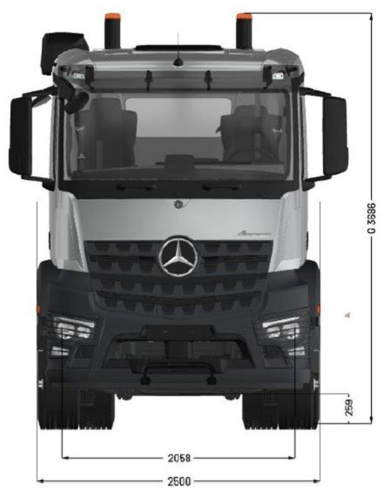 Mercedes-Benz Arocs 3253 L 8x4/4 Arocs 3253 L 8x4/4, MultimediaCockpit, Navi, Motorabtrieb - Грузовик-шасси: фото 3 Mercedes-Benz Arocs 3253 L 8x4/4 Arocs 3253 L 8x4/4, MultimediaCockpit, Navi, Motorabtrieb - Грузовик-шасси: фото 3