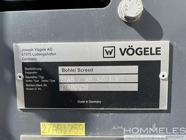 Новый Асфальтоукладочная техника Vögele AB 340 Extending Screed: фото 6