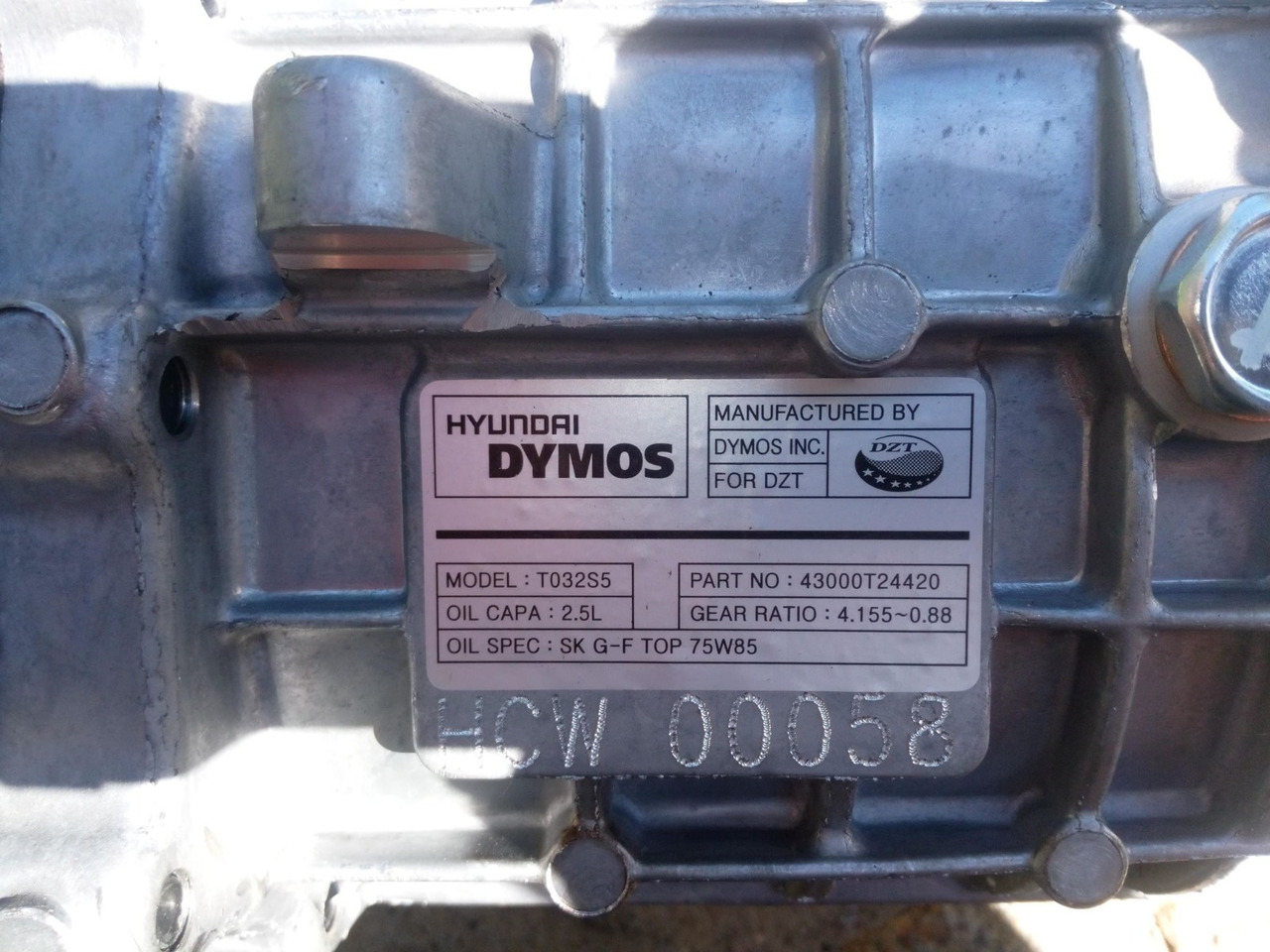 HYUNDAI DYMOS T032S5 - Коробка передач: фото 3 HYUNDAI DYMOS T032S5 - Коробка передач: фото 3