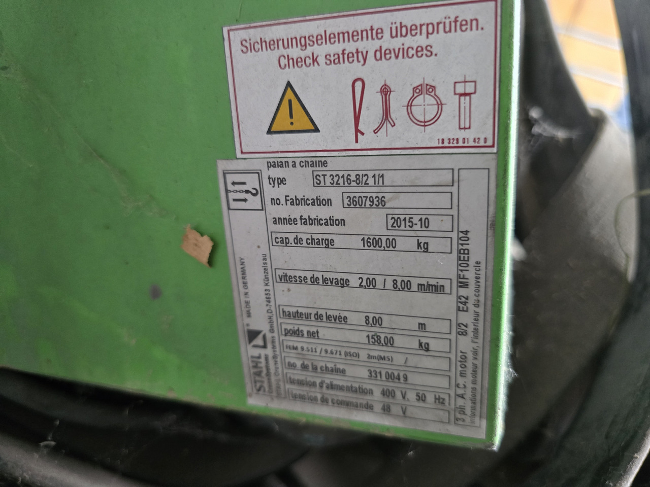 STAHL ST32 - Лебёдка: фото 4 STAHL ST32 - Лебёдка: фото 4