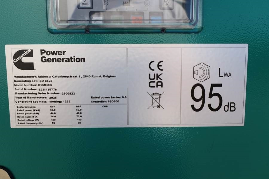Электрогенератор Cummins C55D5EQ Declaration of Conformity, Diesel, 55kVA,: фото 6