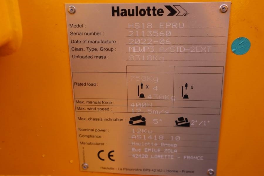 Ножничный подъемник Haulotte HS18EPRO Valid Inspection, *Guarantee! Full Electr: фото 10