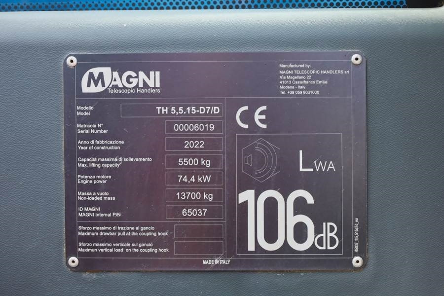 Телескопический погрузчик Magni TH5,5.15-D7/D Diesel, 4x4x4 Drive, 5.5t Capacity,: фото 6
