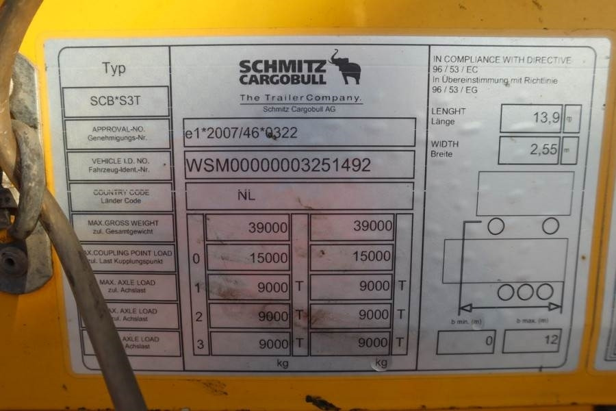 Тентованный прицеп Schmitz CARG SCB3ST CoC Documents, TuV Loading Certificate: фото 6 Тентованный прицеп Schmitz CARG SCB3ST CoC Documents, TuV Loading Certificate: фото 6
