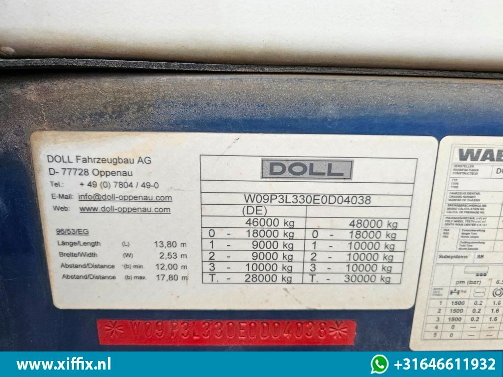 Полуприцеп бортовой/ Платформа Doll 3-ass. Vlakke uitschuifbare oplegger / Naloop gestuurd: фото 12