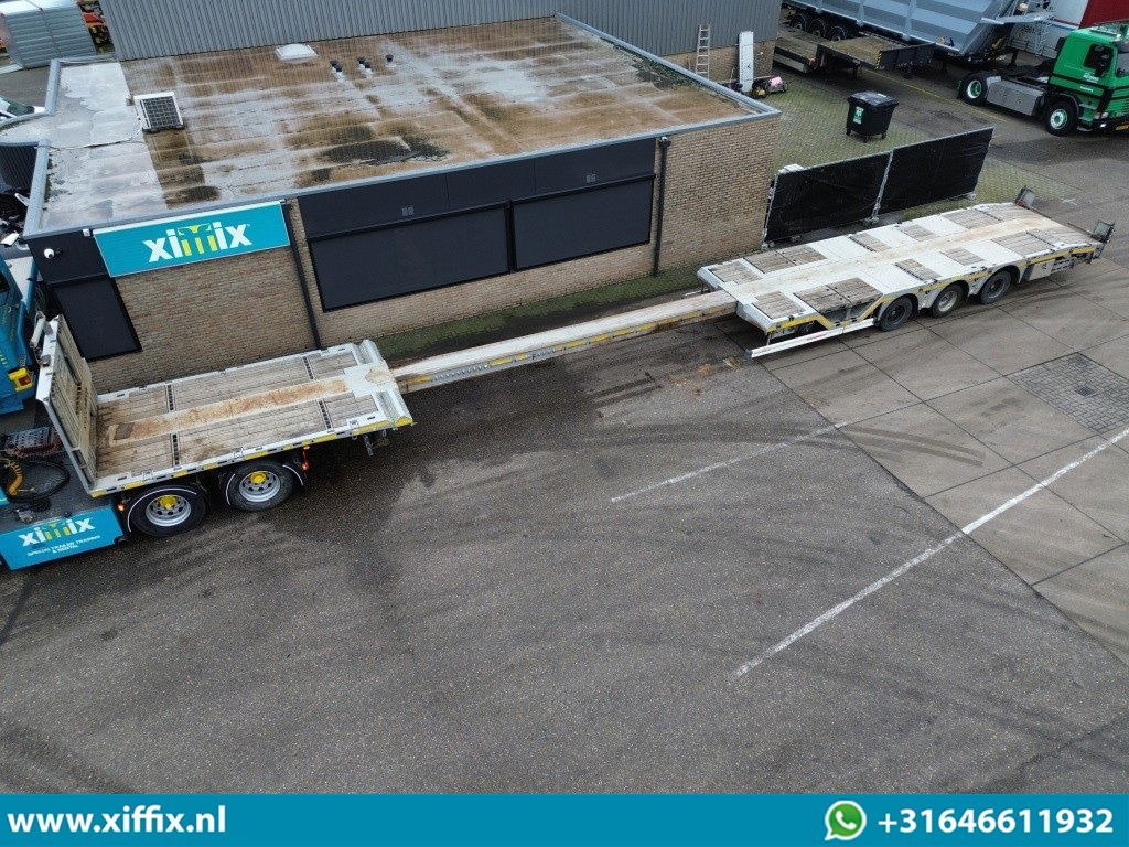 Kässbohrer 3-ass. Vlakke uitschuifbare Mega oplegger / Naloop gestuurd - Полуприцеп бортовой/ Платформа: фото 1 Kässbohrer 3-ass. Vlakke uitschuifbare Mega oplegger / Naloop gestuurd - Полуприцеп бортовой/ Платформа: фото 1