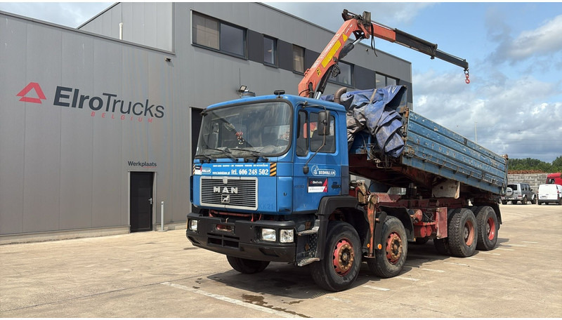 MAN 35.362 (6 CYLINDER / MANUAL PUMP / 8X4 / FALFINGER CRANE PK80 / STEEL SUSP.) - Самосвал, Автоманипулятор: фото 1 MAN 35.362 (6 CYLINDER / MANUAL PUMP / 8X4 / FALFINGER CRANE PK80 / STEEL SUSP.) - Самосвал, Автоманипулятор: фото 1