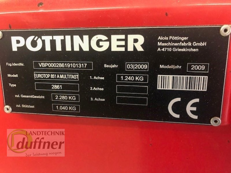 Pöttinger Eurotop 851 - Сеноворошилка: фото 5 Pöttinger Eurotop 851 - Сеноворошилка: фото 5