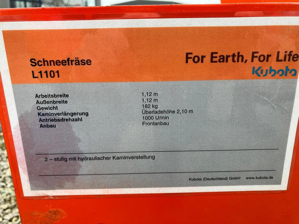 Kubota Kova Anbau-Schneefräse L1101 WA für Kleintraktor 1,12m - Роторный снегоочиститель: фото 3 Kubota Kova Anbau-Schneefräse L1101 WA für Kleintraktor 1,12m - Роторный снегоочиститель: фото 3